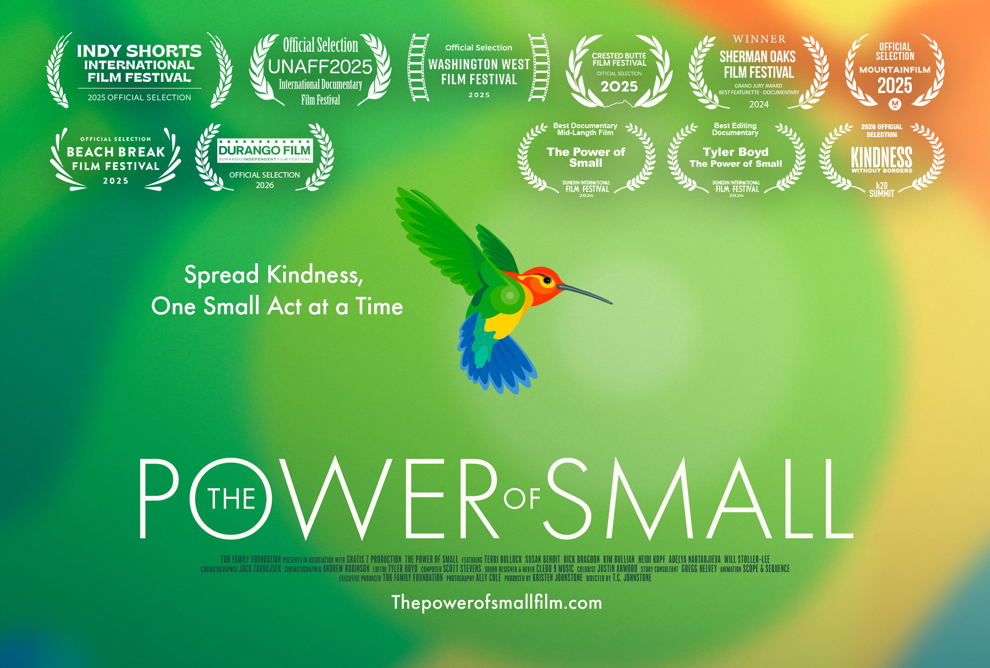 The Power of Small Film Poster with Award Laurels